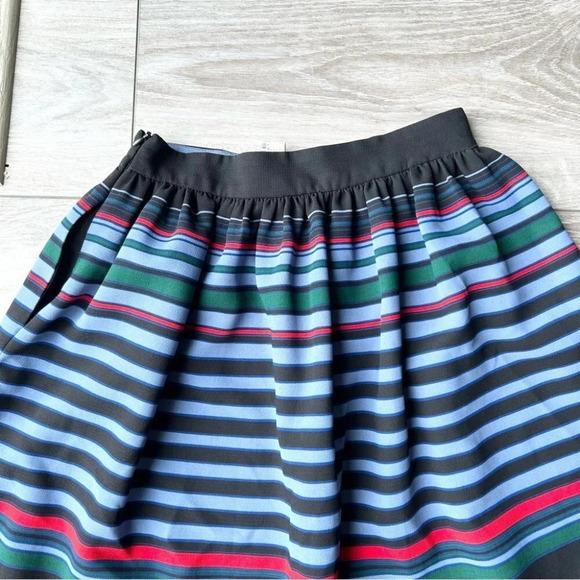 Zara Striped Pleated A Line Midi Skirt - Picture 13 of 14